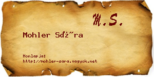 Mohler Sára névjegykártya